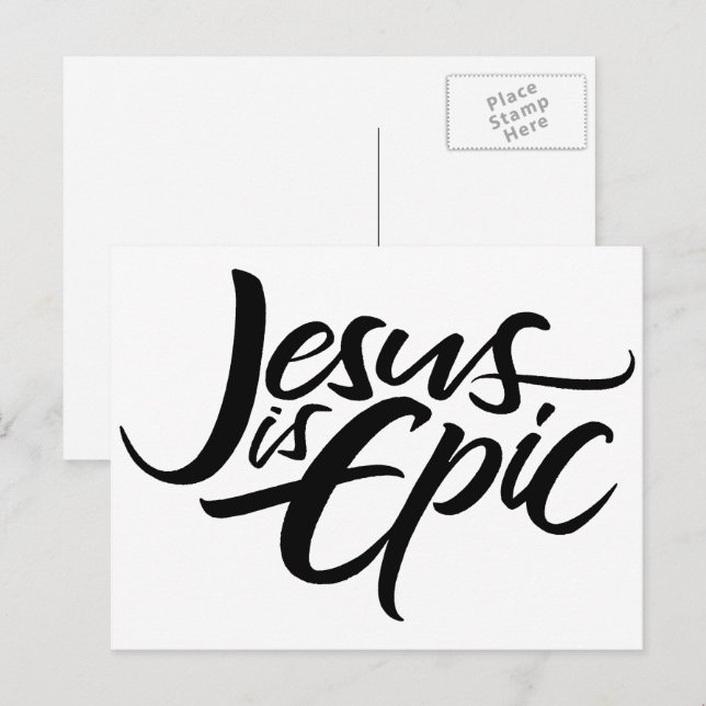 Jesus is Epic Lettering Religious Christian Modern Postcard (Front/Back)