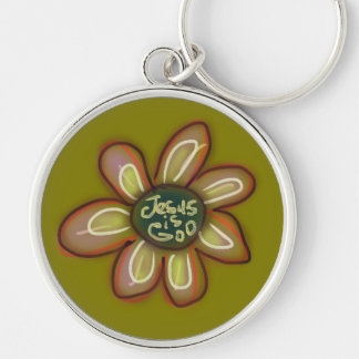 Jesus is God Flower  Keychain