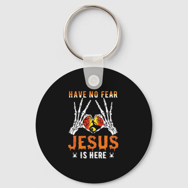 Jesus Is Heart Skeleton Hand  Keychain (Front)