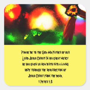 Jesus is here  wooden box sign square paper coaste sticker