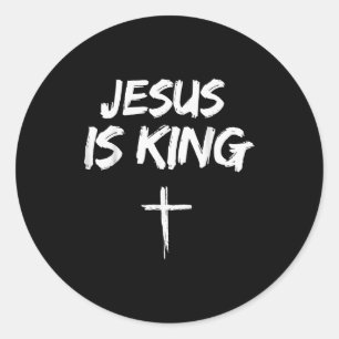 Jesus Is King Bible Verse John 14_6 Christian God Classic Round Sticker