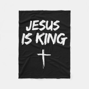Jesus Is King Bible Verse John 14_6 Christian God Fleece Blanket