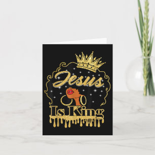 Jesus Is King Christian Black Women Afro African A Card