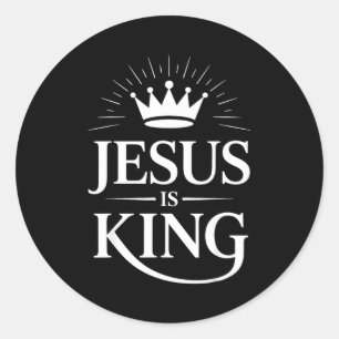 Jesus Is King Christian  Classic Round Sticker