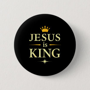 Jesus Is King _ Christian Faith Design 2 Inch Round Button