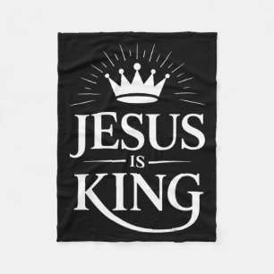 Jesus Is King Christian Fleece Blanket