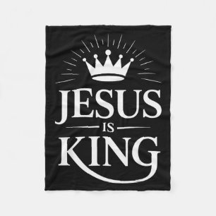 Jesus Is King Christian Fleece Blanket
