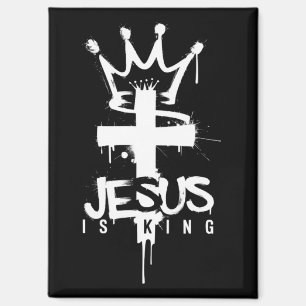 Jesus is King Christian Religious Faith Cross Magnet
