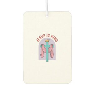 Jesus Is King Cross Crown Vintage Christian T-Shir Air Freshener