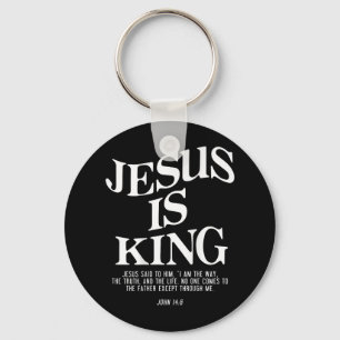 Jesus Is King John Bible Verse Christian Religious Keychain