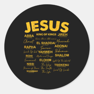 Jesus Is King Names Of God Hebrew Jesus Christian Classic Round Sticker