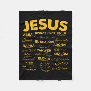 Jesus Is King Names Of God Hebrew Jesus Christian Fleece Blanket