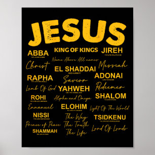 Jesus Is King Names Of God Hebrew Jesus Christian Poster
