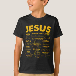 Jesus Is King Names Of God Hebrew Jesus Christian T-Shirt