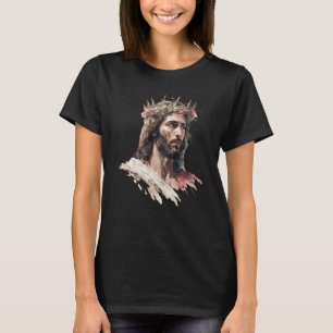 Jesus Is King Of Kings Jesus Floral Crown Christia T-Shirt