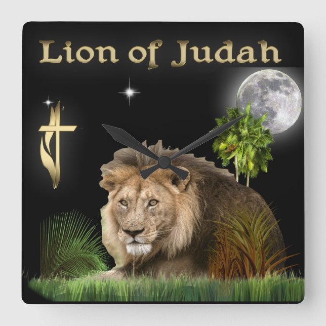 Jesus is King of Kings Square Wall Clock (Front)