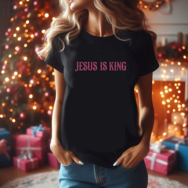 Jesus is King pink and black t- shirt  (Creator Uploaded)