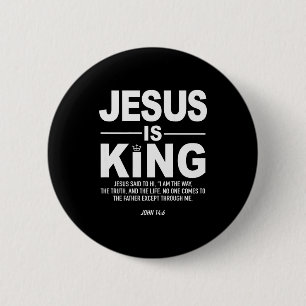 Jesus Is King Religious Faith God Christian Men Wo 2 Inch Round Button