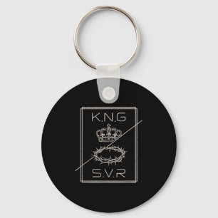 Jesus Is King Saviour Christian Men Teen Girl Yout Keychain