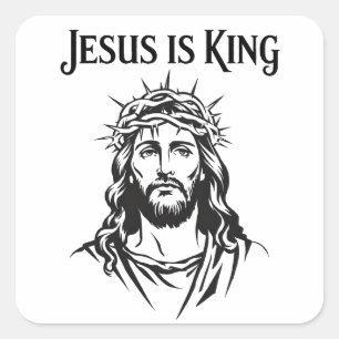 Jesus is King Square Sticker