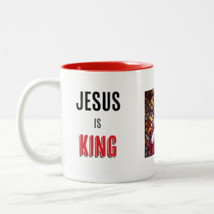 Jesus is King   Two-Tone Coffee Mug