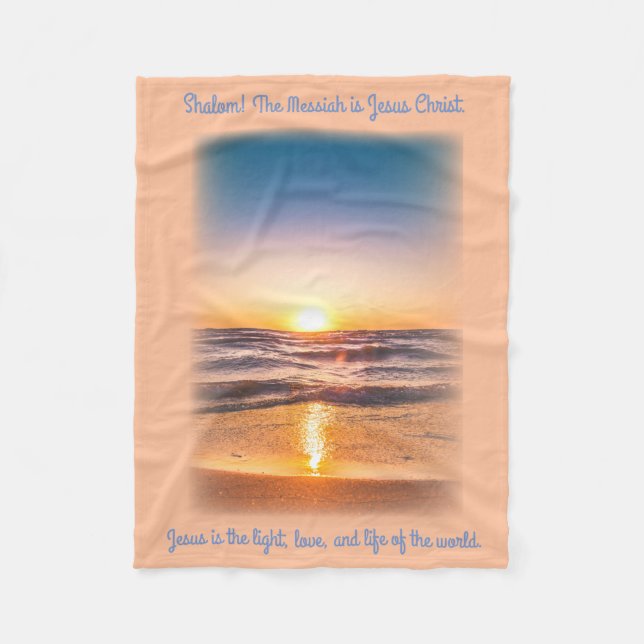 Jesus is Light Fleece Blanket (Front)