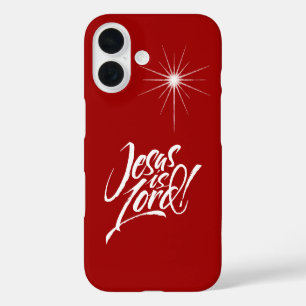 Jesus is Lord - Christmas Christian Star Red iPhone 16 Case