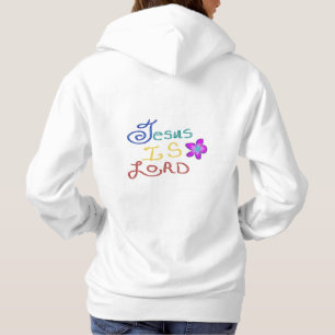 Jesus is LORD Faith Quote with Colorful Text Hoodie