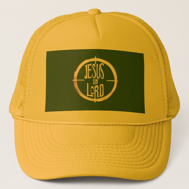 Jesus is Lord Olive Green Logo  Trucker Hat (Front)