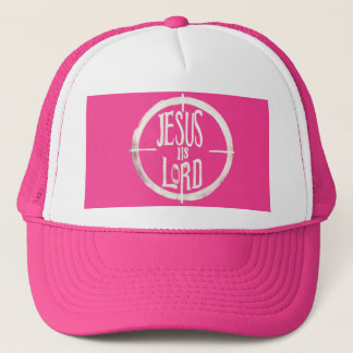 Jesus is Lord Pink Logo  Trucker Hat