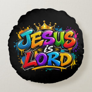 Jesus is Lord Round Pillow