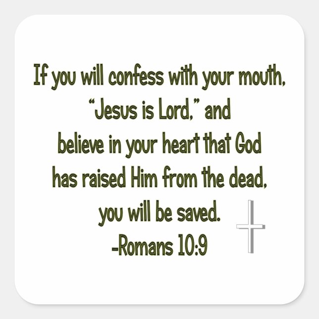 Jesus Is Lord Square Sticker (Front)