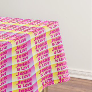 Jesus Is Love (pastel plaid) Tablecloth