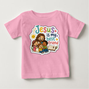 Jesus Is My Best Friend Cute Kids Christian Baby T-Shirt