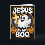 Jesus Is My Boo Christian Faith Fall-o-ween Cute G Card<br><div class="desc">Jesus Is My Boo Christian Faith Fall-o-ween Cute Ghost Cross</div>