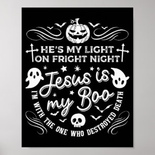 Jesus Is My Boo Christian Halloween Ghost Pumpkin Poster