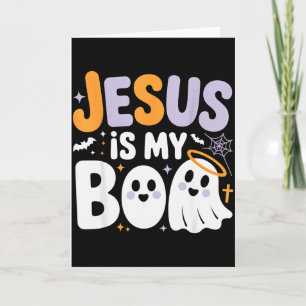 Jesus Is My Boo Cute Christian Halloween Ghost Fun Card