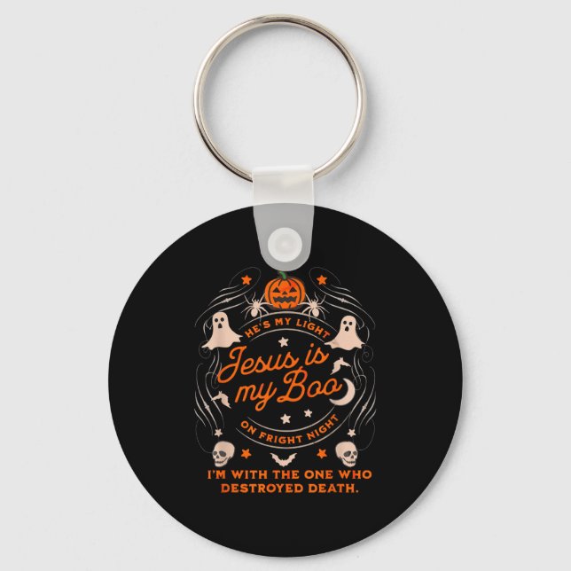 Jesus Is My Boo Soky Christian Funny Halloween  Keychain (Front)