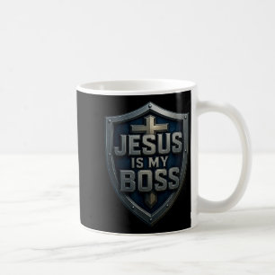 Jesus Is My Boss Christian Shield Superhero _6 Coffee Mug
