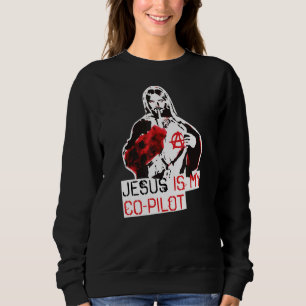 Jesus Is My Copilot Fun Christian Catholic Religio Sweatshirt
