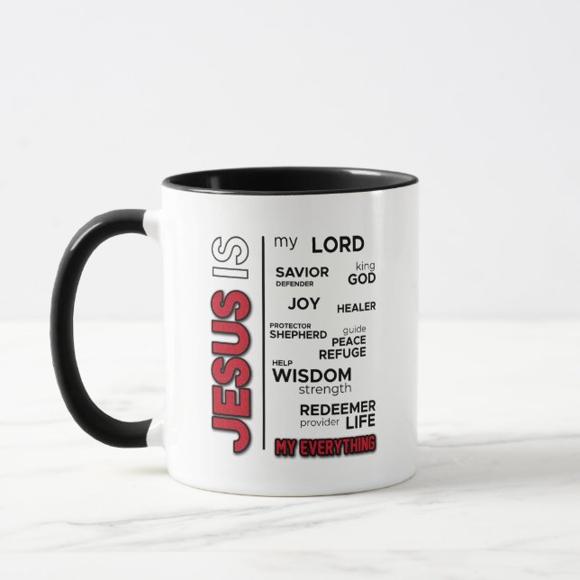 Jesus is my Everything Word Cloud Mug (Left)