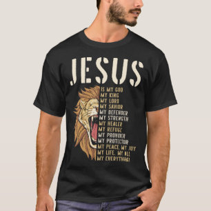 Jesus Is My God Lion Of Judah Christian Religious  T-Shirt