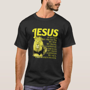 Jesus Is My God Yellow Lion Christian Of Judah   T-Shirt