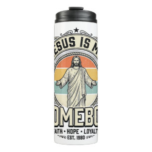 Jesus Is My Homeboy Vintage Religious Shirt Thermal Tumbler