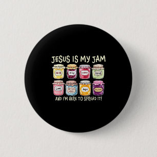 Jesus Is My Jam And Im Here To Spread Christian Bi 2 Inch Round Button