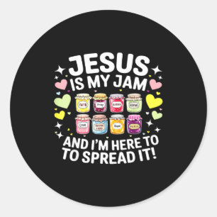 Jesus Is My Jam And Im Here To Spread Christian Bi Classic Round Sticker