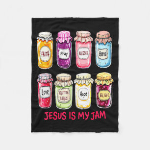 Jesus Is My Jam And Im Here To Spread It Christian Fleece Blanket