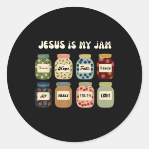 Jesus Is My Jam Christian Faith Religious Bible Ve Classic Round Sticker
