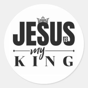 Jesus Is My King Classic Round Sticker