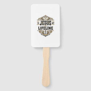 Jesus Is My Lifeline Vintage Christian Shirt Desig Hand Fan